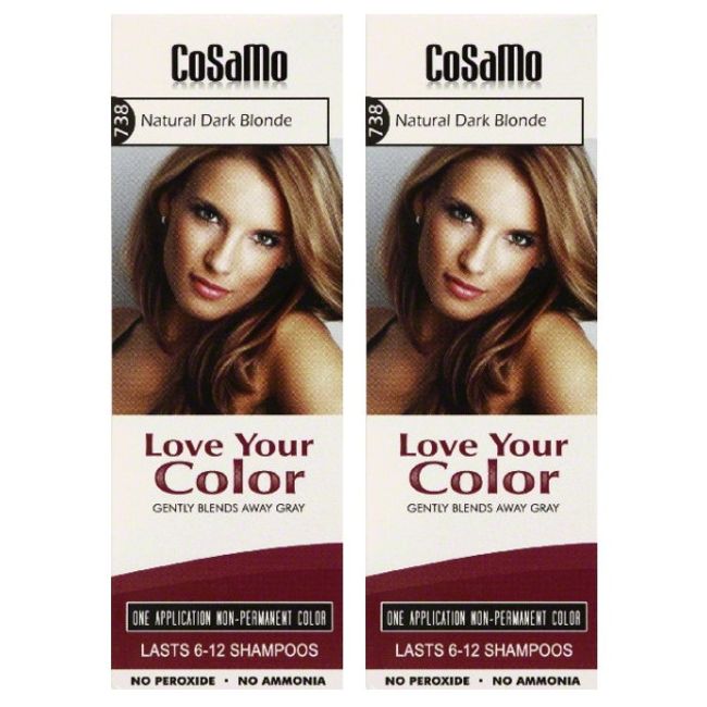 CoSaMo Hair Color #738 Dark Natural Blonde, Compares to Loving Care (Pack of 2)