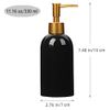 Classic Cylindrical Soap Dispenser, Multi-Color Ceramic Bottle with Gold Rust-Proof Pump(Black)