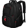 YOREPEK Extra Large Backpack, Fits 17" Laptops, With USB Charging Port, Black