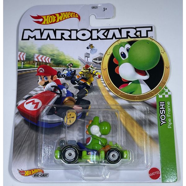 Hot Wheels - Mario Kart - Yoshi - Pipe Frame - 2023 - Mint/NrMint Ships Bubble Wrapped in a Box