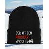 Statement Beanie Hat Winter Hat with Saying, black