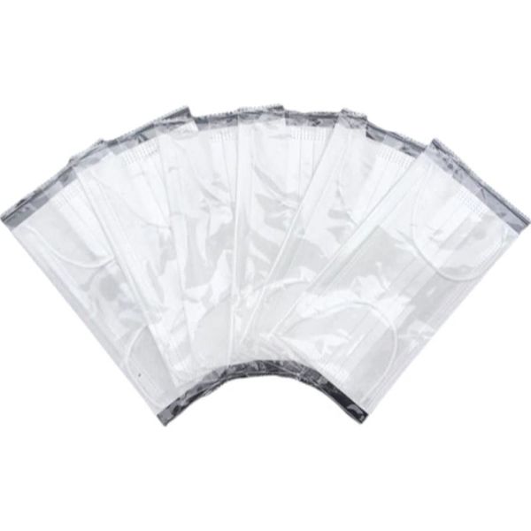 Plus Nao Non-Woven Mask Disposable Masks 50 Pack Pleated White Black Regular Size Adult Unisex Women - White