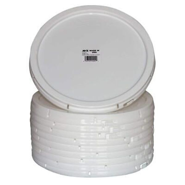 White 2 gal. Capacity Plastic Bucket Lid 6.75 Dia. in. (Pack of 10)