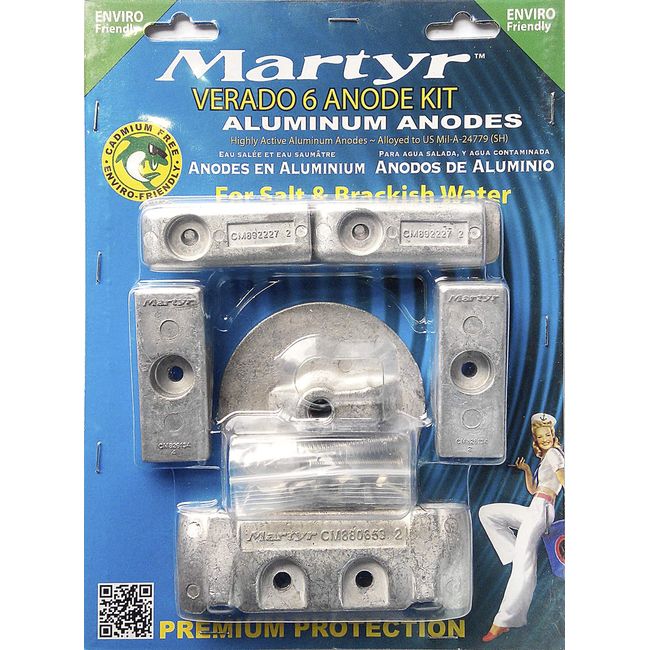 Martyr CMVERADO6KITA Verado 6 cylinder Aluminum Anode Kit Aluminum