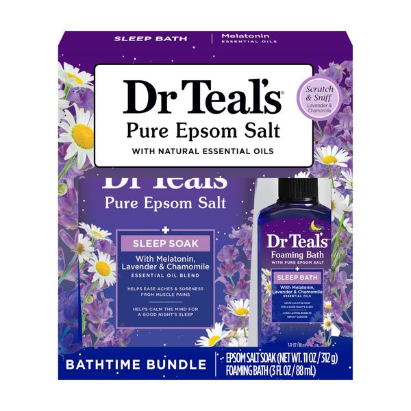 Dr Teal's Holiday Gift Set - Sleep Blend - 2 Piece Bath Sampler, Perfect for Stocking Stuffers