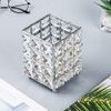 Feyarl Makeup Brush Case, Brush Stand, Makeup Brush Holder, Makeup Brush Storage, Brush Holder, Accessory Storage, Square, Silver