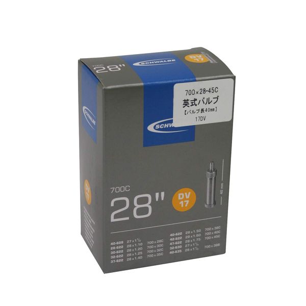 Schwalbe DV17 Bicycle Hose 700C 40 mm, Black, 28 "