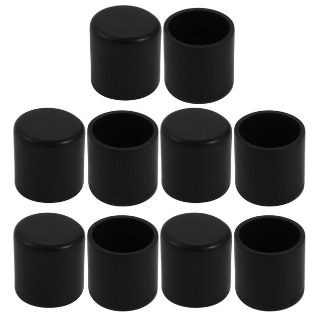 uxcell Tube Insert Pipe Tube Chair Leg Cap PVC Tube Plug Inner Diameter 19mm Black Pack of 10