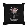 Sustainably Ever After Floral Design Throw Pillow