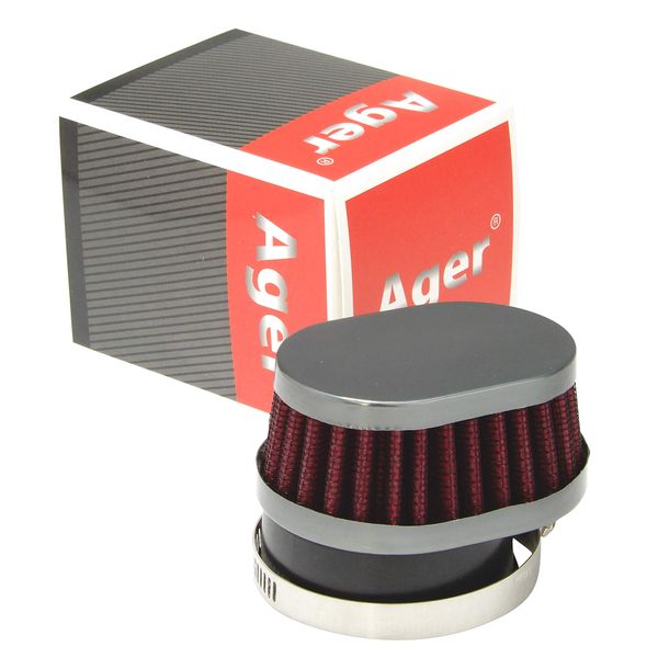 Ager Oval Power Filter Short Gun Meta x Red 50mm
