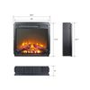 18" Insert Electric Fireplace Ultra Thin Heater with Log Set & Realistic Flame