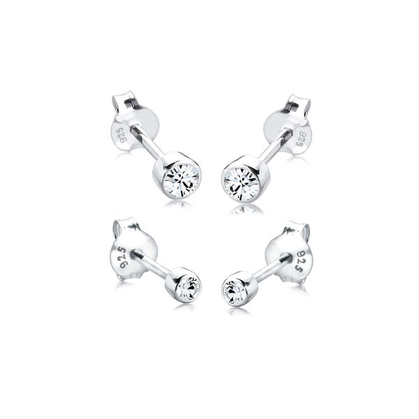 Elli Earrings Set 925 Sterling Silver Crystal