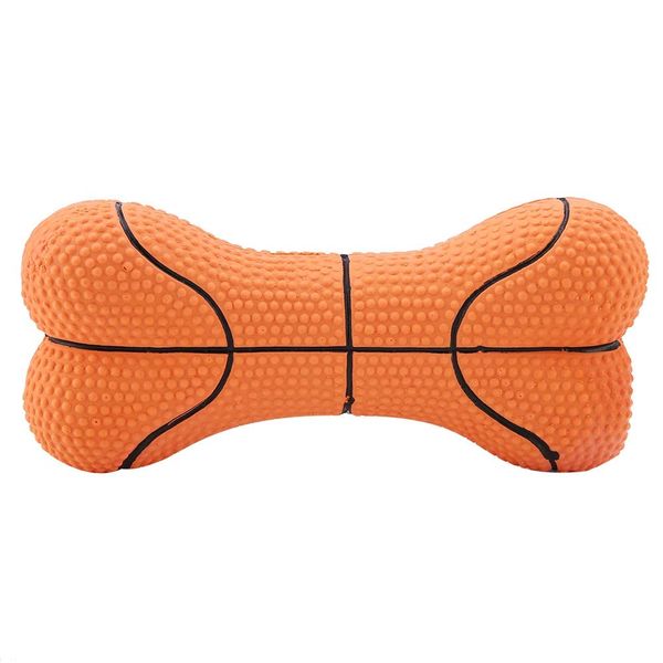 Fdit Pet Dog Toy Bite-Resistant Squeeze Latex Bone Puppy Chew Toys Teeth Cleaning(Basketball)