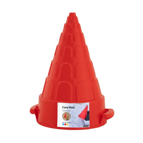 Superio Sand Shaper Tower and Cone Shape, Sand Box Castle Tower Red 10" Kids Durable Outdoor Toys Winter Snow Fort, Snow Castle, Summer Sand Box, Beach Castle. Sturdy and Well Designed