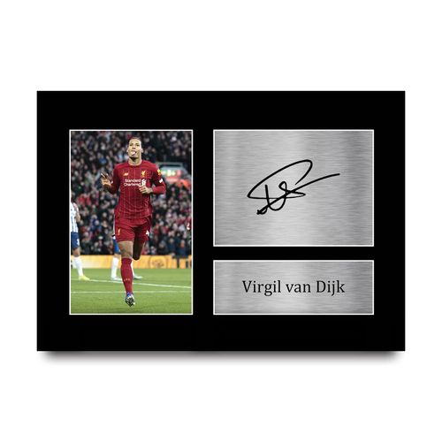 HWC Trading Virgil van Dijk Liverpool Gifts Printed Signed Autograph Picture for Fans and Supporters - A4