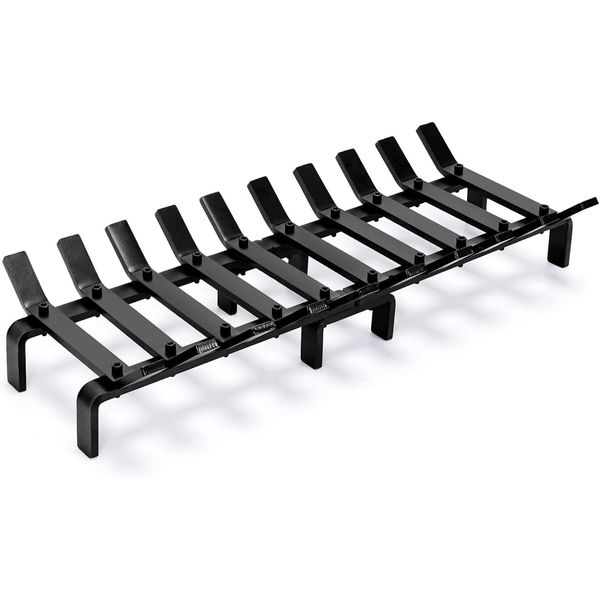 24" Heavy Duty Steel Fireplace Grate for Wood Stove Indoor & Outdoor Use