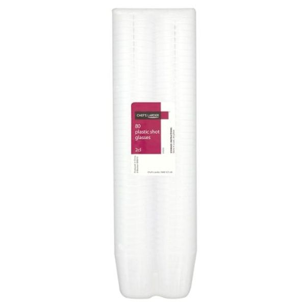 80 x Plastic Shot Glasses 2cl 30ml (Clear)