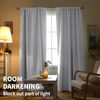 BGment Rod Pocket Room Darkening Curtains 54 Inches Length - Thermal Insulated Bedroom Curtain for Short Window, 42 x 54 Inch, 2 Panels, Greyish White