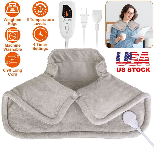 Heating Pad for Neck Shoulder Pain Relief Electric Heated Wrap 16"x22" inch