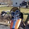 Motorcycle Mini Oval Mirrors Black For Harley Davidson Touring Road Glide Custom