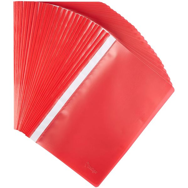 Indigo® A4 Project Folder - RED - Report Document Files with 2 Prong Fasteners (Pack of 25)