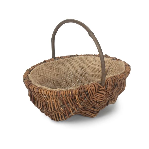 Red Hamper G048/1 Wicker Small Oval Unpeeled Willow Garden Trug