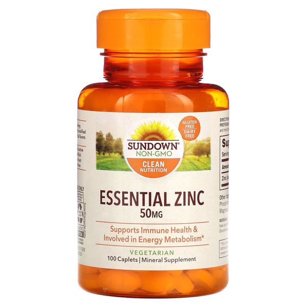 Sundown Naturals Essential Zinc 50 mg 100 Caplets - 1 ea