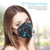 SUNCOO Protective KN95 Face Mask - 20 Pack, 5 Layers Cup Dust Filter - Black