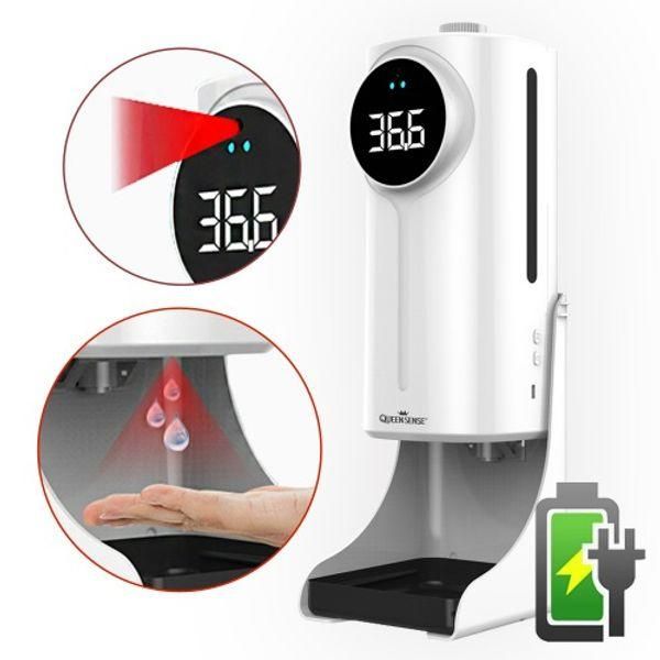 Queensense K10 Dual Premium Wireless Charging Automatic Dispenser Non-Contact Fever Check Hand Sanitizer Sanitizer Domestic Shipping