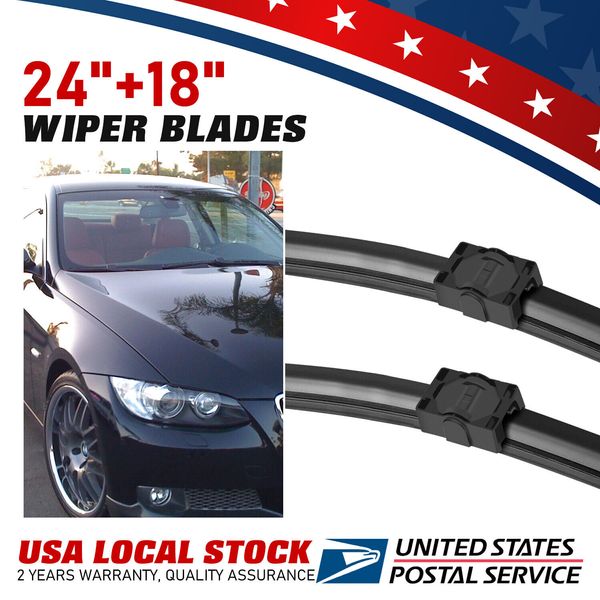 Windshield Wiper Blades Size 24"18" Easy DIY Install & Superior Road Visibility