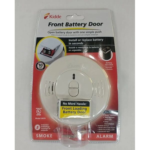 NEW KIDDE FRONT BATTERY DOOR SMOKE ALARM With Hush Button, Test Button And LED