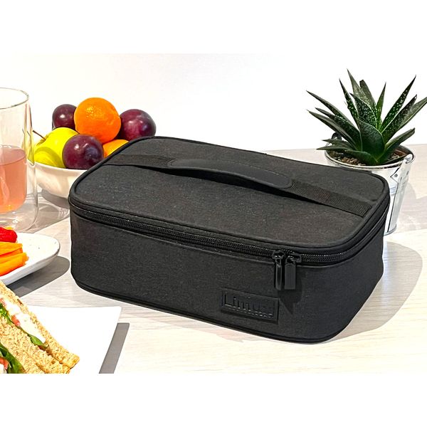 Small Lunch Box Bag Food Storage for Men Women Adults and Kids, Portable Thermal Insulated Cooler Bag, Compact Adult Lunch Box Work Office, Travel kit.UK Brand (Small, Black)