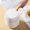croselyu Mini Desktop Bin with Lid Sanitary Bucket Peel Melon Seeds Shell Rubbish Bin Car Rubbish Bin, 1 Piece (Blue)