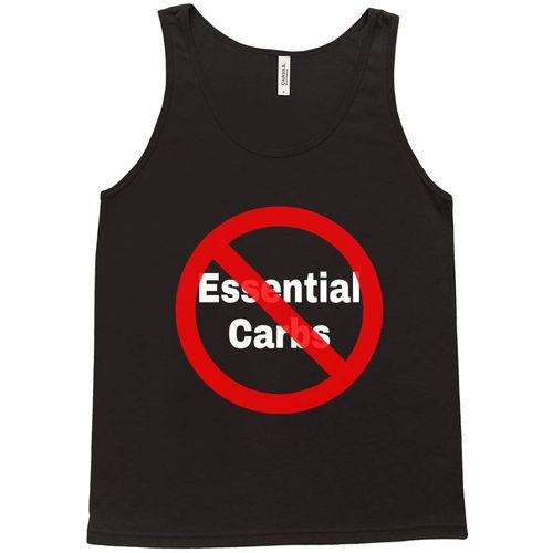 No Essential Carbs Keto Low-Carb High-Fat Diet Tank Ketogenic Humorous Black