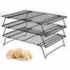 EliteKoopers 3-Tier Stackable Non-Stick Cake Cooling Rack For Cupcakes, Dessert Stand etc. (1Pcs Black)