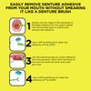 Denture Dart V4 Hard Plastic Denture Brush - Denture Gel Adhesive Remover - Remove Denture Gel Adhesive from Mouth & Gums, Oral Hygiene Products, Scraper w/Textured Grip and Rigid Bristles