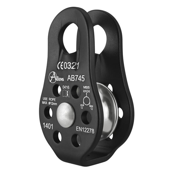 ALIENS Fixed Standard Pulley Seilrolle, Farbe:schwarz