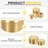 uxcell 4pcs Brass Pipe Plug Fitting 1/8" BSP Female Hex Countersink Plug Internal Thread Socket Pipe Plug Used to Close Pipe End Air Tank