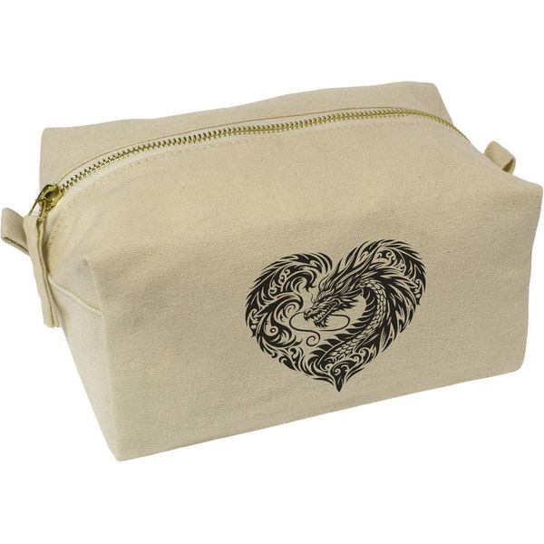 'Heart-Shaped Dragon' Canvas Wash Bag/Makeup Case (CS00038890)