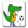 3dRose lsp_263795_2 Funny Cute Alligator Playing Soccer Cartoon Toggle Switch