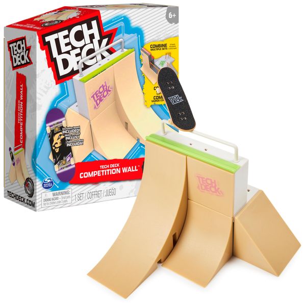 Tech Deck, Competition Wall X-Connect Park Creator, Customizable and Buildable Ramp Set with Exclusive Fingerboard, Kids Toy for Boys and Girls Ages 6 and up