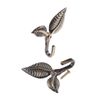 Hicello 2Pcs Bronze Vintage Leaf Design Curtain Tieback Hold Back Hooks