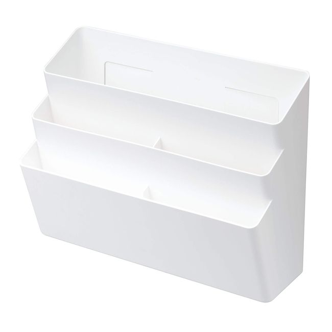 Yamazaki 4496 Tower Refrigerator Side Magnetic Storage Pocket, 3 Tiers, White, Approx. 12.6 x 5.1 x 9.6 inches (32 x 13 x 24.5 cm)