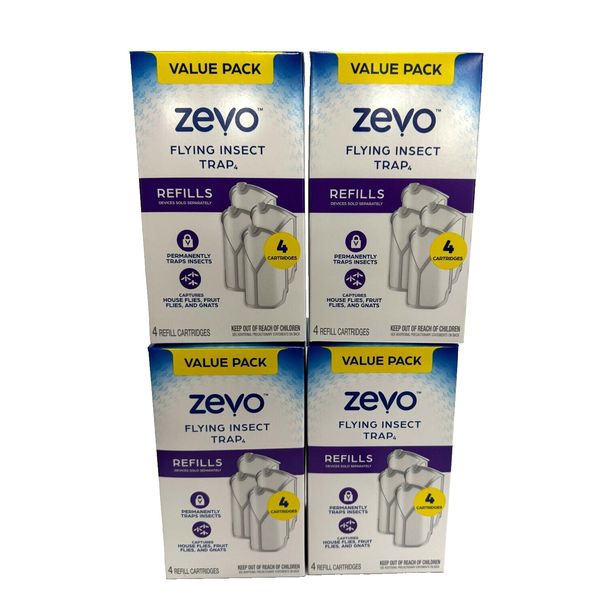 Zevo Flying Insect Trap Refill Cartridges , Fly Gnat Trap, PACK OF 16