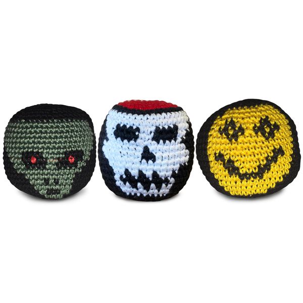 World Footbag Hacky Sack Faces Footbag, 3 Pack