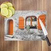 Orange Black White Door Glass Chopping Board Kitchen Worktop Saver Protector