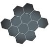 BIRLD Wall Mirror Sticker, Wall Sticker, Removable, Unbreakable, Hexagonal Mirror, 12 Pieces [Black] M Size
