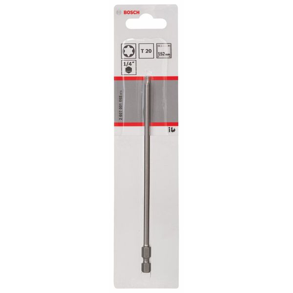 Bosch 2607001668 152 mm Extra Hard Screwdriver Bit for T20 Internal Torx