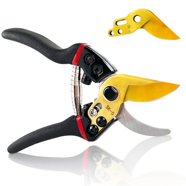 KitoLee Professional Secateurs Hand Pruners Garden Clip Hedge Shears Pruning Shears for Plants, Hedges, and Flowers（Includes Blade）