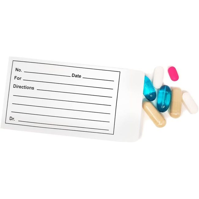 Printed Pill Envelope with Peel and Seal Pressure Closure - 3.5" x 2.5" 200 PACK